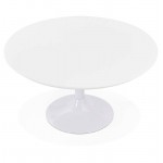 Table basse design VALENTINE en bois et métal peint (blanc)