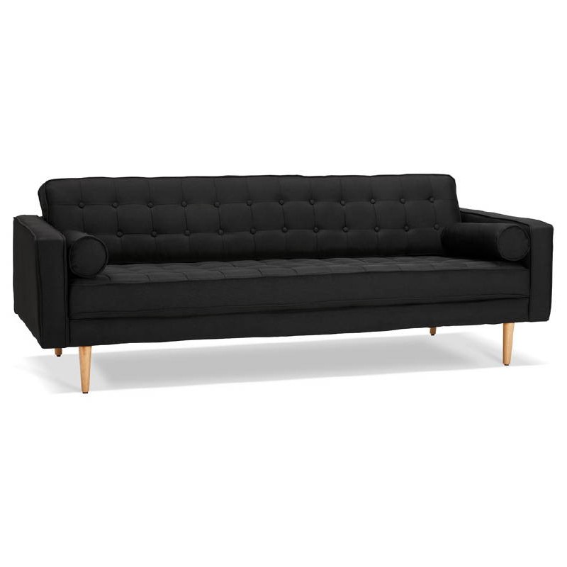 Retrò e design divano imbottito tessuto SOPHIE (nero) - image 38865