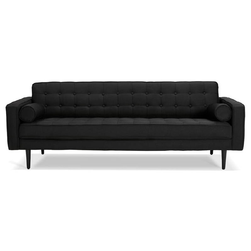 Retrò e design divano imbottito tessuto SOPHIE (nero) - image 38866