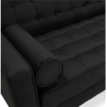 Retrò e design divano imbottito tessuto SOPHIE (nero)