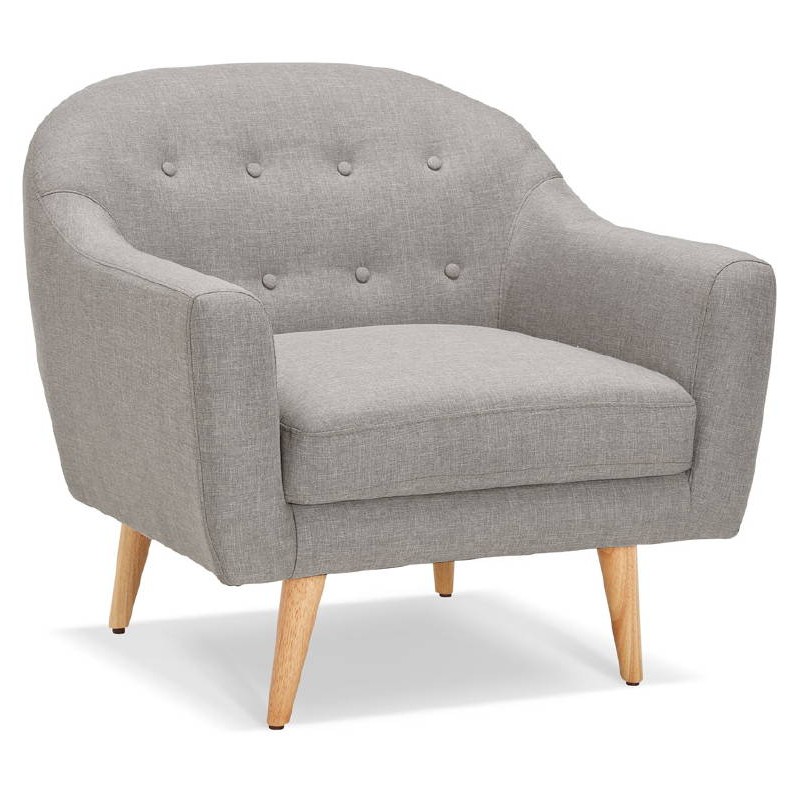 LUCIA padded Scandinavian armchair in fabric (grey) - image 38890