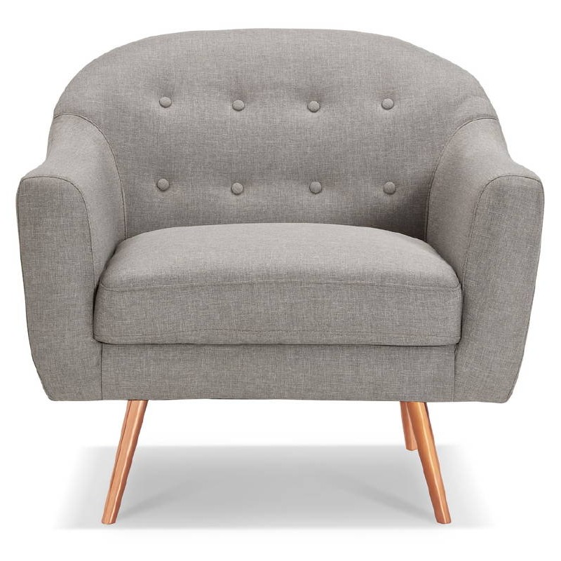 LUCIA padded Scandinavian armchair in fabric (grey) - image 38891
