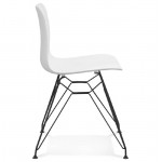 Design und industrielle Stuhl in Polypropylen Füße schwarz Metall (weiß)