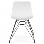 Design e sedia industriale in piedini in polipropilene nero metal (bianco)
