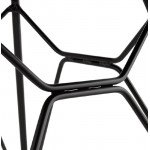 Diseño y silla industrial en pies de polipropileno negro metal (blanco)