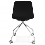 Chaise de bureau sur roulettes JANICE en polypropylène pieds métal chromé (noir)