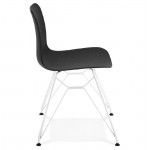 Chaise design et moderne VENUS en polypropylène pieds métal blanc (noir)