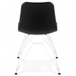 Design und moderner Stuhl in Weißmetall Polypropylen Füße (schwarz)