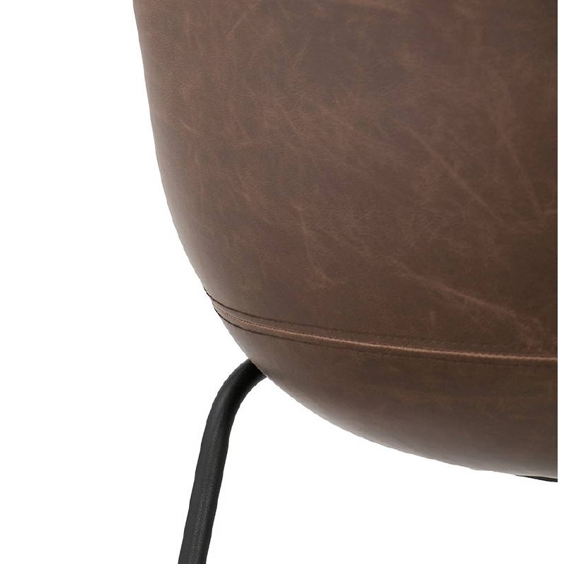 Silla de metal vintage y industrial JOE pies (marrón) negro - image 39153