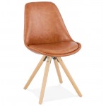 Design chair ASHLEY feet natural color (Brown)