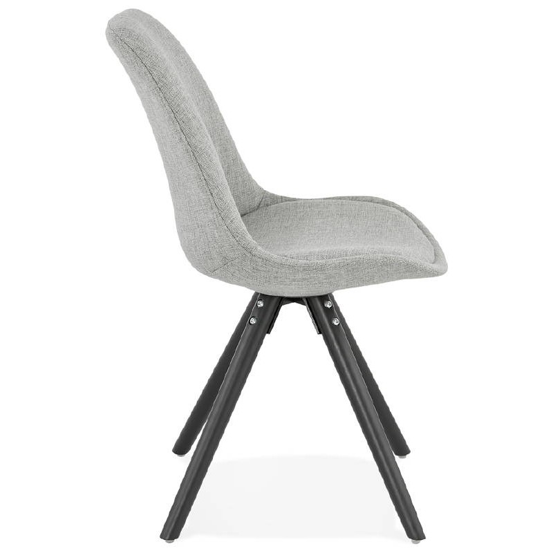 Pies de ASHLEY diseño silla tela negro (gris claro) - image 39186