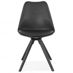 Design Stuhl ASHLEY Füße schwarz (schwarz)