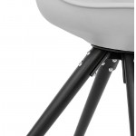 Chaise design ASHLEY pieds noirs (gris clair)