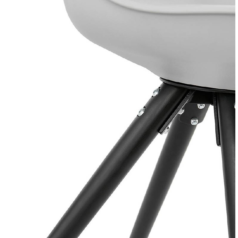 Chaise design ASHLEY pieds noirs (gris clair) - image 39245
