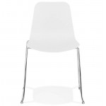 Pie de silla ALIX moderno cromado metal (blanco)