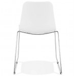 Moderner Stuhl ALIX Fuß verchromt Metall (weiß)
