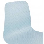 Design e sedia moderna in metallo bianco piedini in polipropilene (blu)