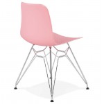 Chaise design et industrielle VENUS en polypropylène pieds métal chromé (rose)