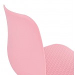 Diseño e industrial silla en polipropileno patas de metal cromado (rosa)