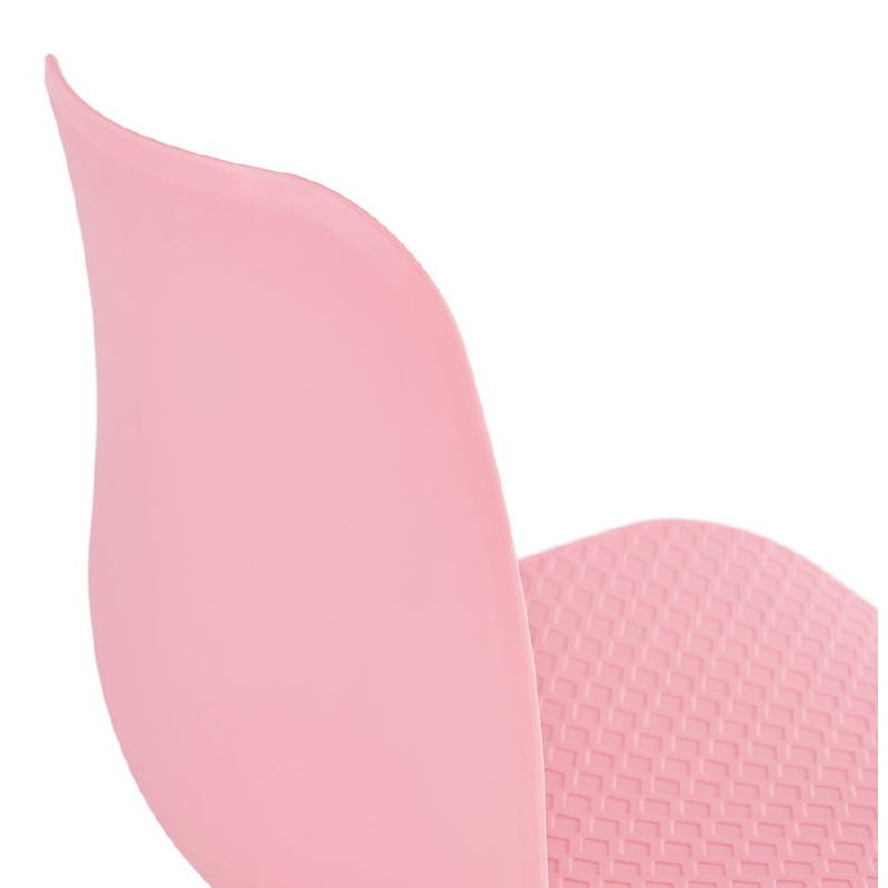 Diseño e industrial silla en polipropileno patas de metal cromado (rosa) - image 39311