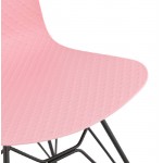 Chaise design et industrielle VENUS pieds métal noir (rose)
