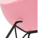 Silla de diseño y industrial metal de negro de pies de VENUS (rosa)