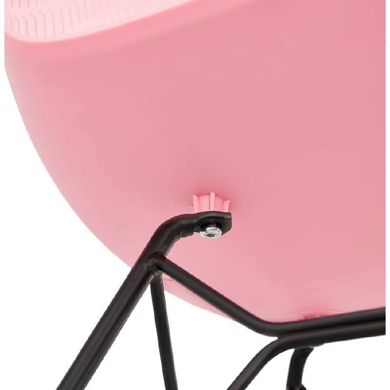 Chaise design et industrielle VENUS pieds métal noir (rose) - image 39352