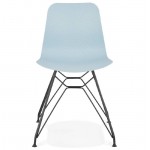 Design and industrial chair VENUS feet (sky blue) black metal