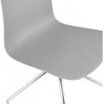 Chaise de bureau sur roulettes JANICE en polypropylène pieds métal chromé (gris clair)