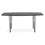 Table à manger design avec rallonges LOANA en bois et métal (100x170-270x73 cm) (noir)