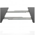 Mesa de comedor de diseño con extensiones LOANA en madera y metal (100 x 170-270 x 73 cm) (negro)