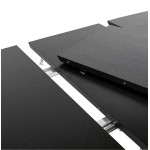 Esstisch Design mit Erweiterungen LOANA in Holz und Metall (100 x 170-270 x 73 cm) (schwarz)