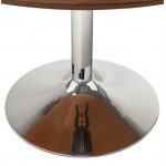 Mesa de comedor diseño o Oficina de MAUD en MDF y metal cromado (Ø 90 cm) (nuez, cromo)