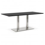 Table à manger design ou table de réunion CLAIRE (180x90x75 cm) (finition frêne noir)