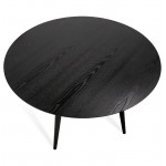 Table à manger ronde design SOFIA (Ø 120 cm) (finition frêne noir)
