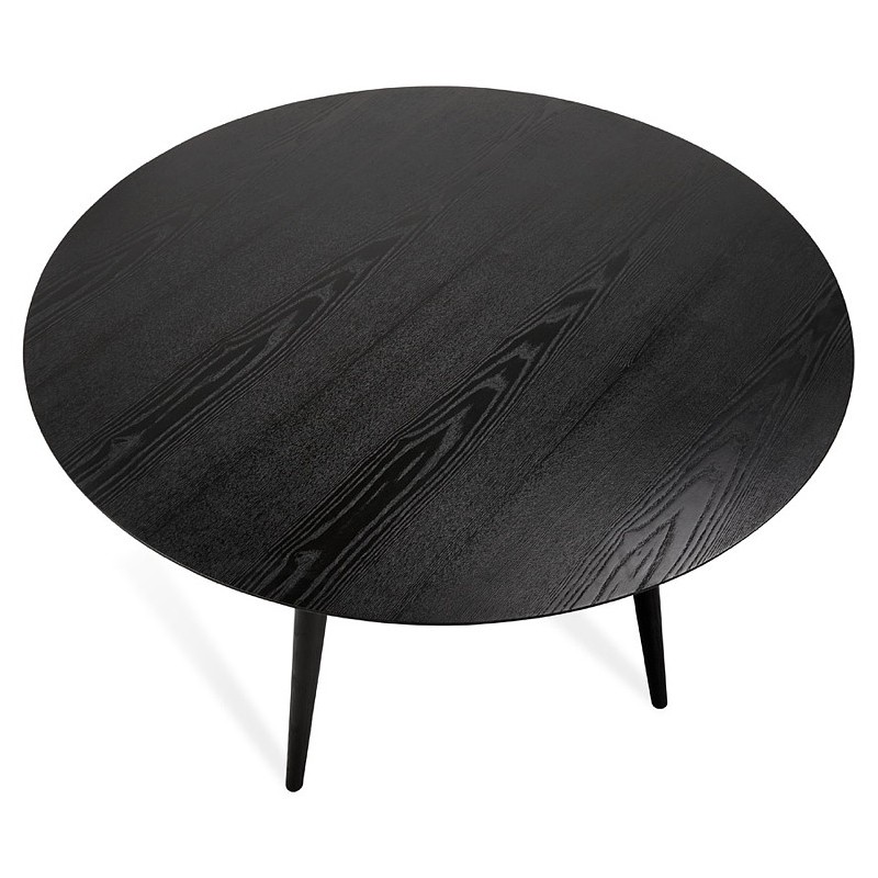 Table à manger ronde design SOFIA (Ø 120 cm) (finition frêne noir) - image 39964