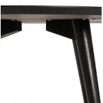 Table à manger ronde design SOFIA (Ø 120 cm) (finition frêne noir)