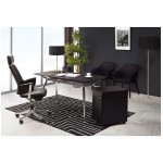 Ceniza de reuniones (70 x 150 cm) NOEMIE (negro) de oficina enchapado madera mesa