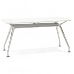 Bureau table de réunion moderne (70x150 cm) NOEMIE en bois (blanc mat)