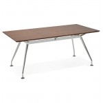 Desk table modern meeting (90 x 180 cm) LAMA wooden veneered Walnut (Walnut)