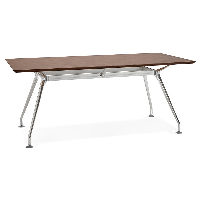Schreibtisch Tisch moderne Tagungsräume (90 x 180 cm) LAMA aus Holz furniert Nussbaum (Walnuss) - image 40127
