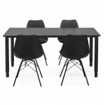 Office modern meeting (80 x 160 cm) LORENZO (black) wooden table