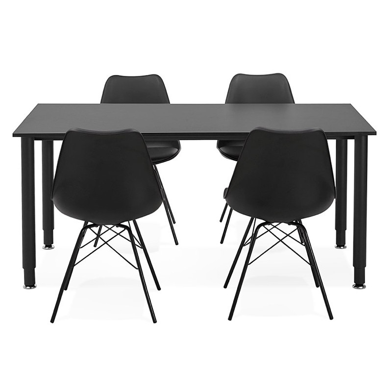 Mesa de madera de oficina reuniones (80 x 160 cm) LORENZO (negro) - image 40189
