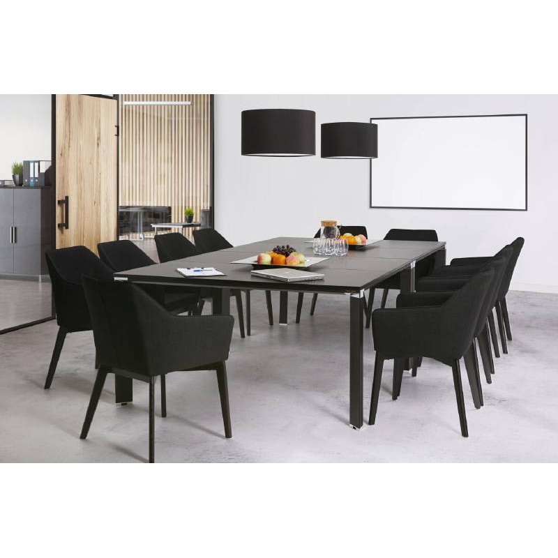 Design und moderner Stuhl mit Armlehnen ANTONELA (schwarz) Stoff - image 40425