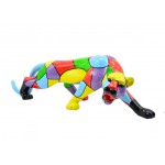 Decorative sculpture design Panther statue in resin H27 cm (multicolor)