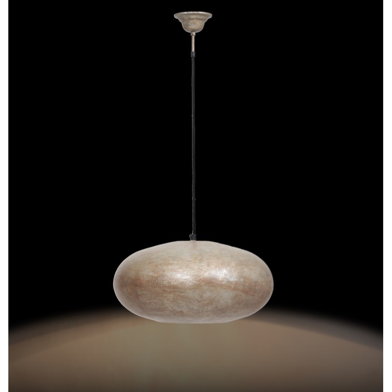 Lampe suspendue industriel en métal H 20 cm Ø 40 cm KIARA (champagne) - image 41218