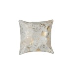 100% leather DETROIT square cushion handmade (Golden ivory)