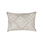 100% leather ORLANDO rectangular cushion handmade (bronze ivory)