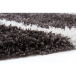 Graphic rug rectangular VESUBE made hand (grey-black)