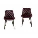 Set of 2 retro chairs padded EUGENIE (purple)
